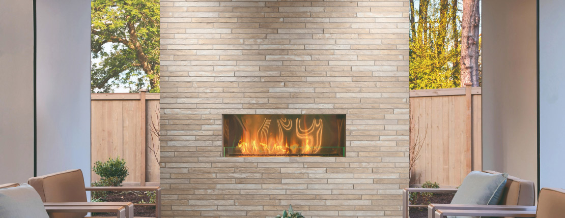 brick tiles around fireplace