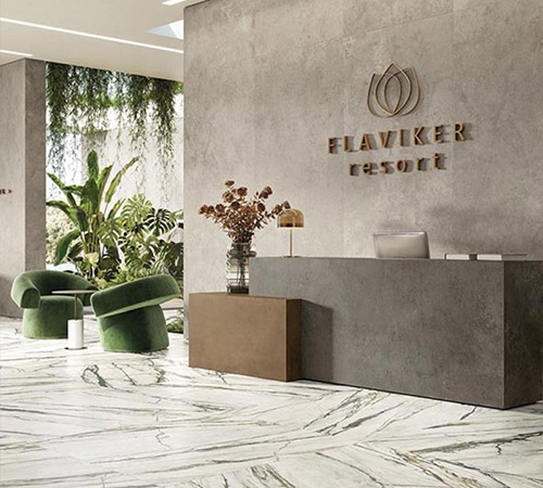 resort lobby tile design